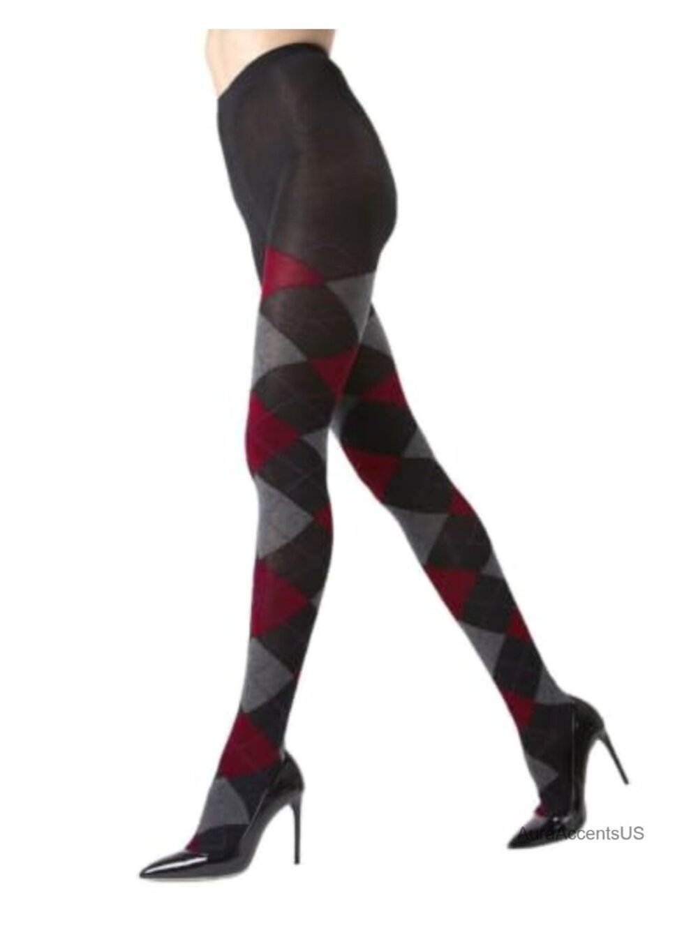 Argyle Sweater Tights for Women Opaque High Rise Poly Cotton